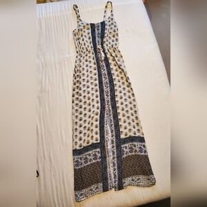 Blue and Cream Maxi Dress